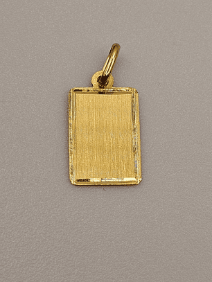 Colgante placa satinada 23 mm 1.3 grs Oro 18k