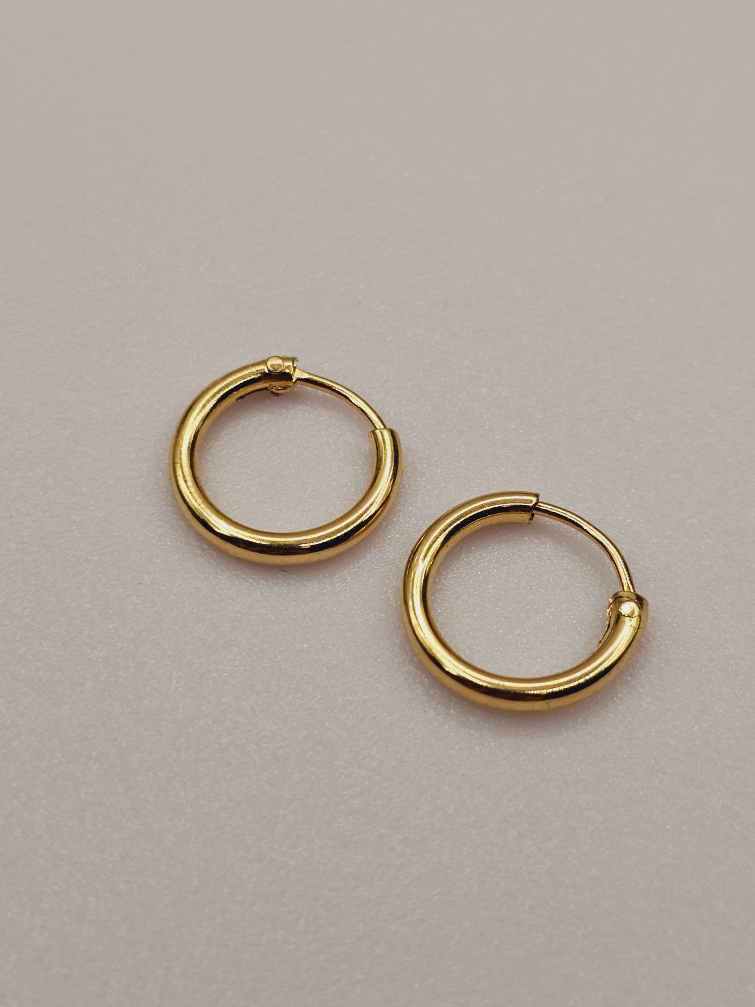 Aros argolla tubo 11.5 mm 1 gr Oro 18k 2