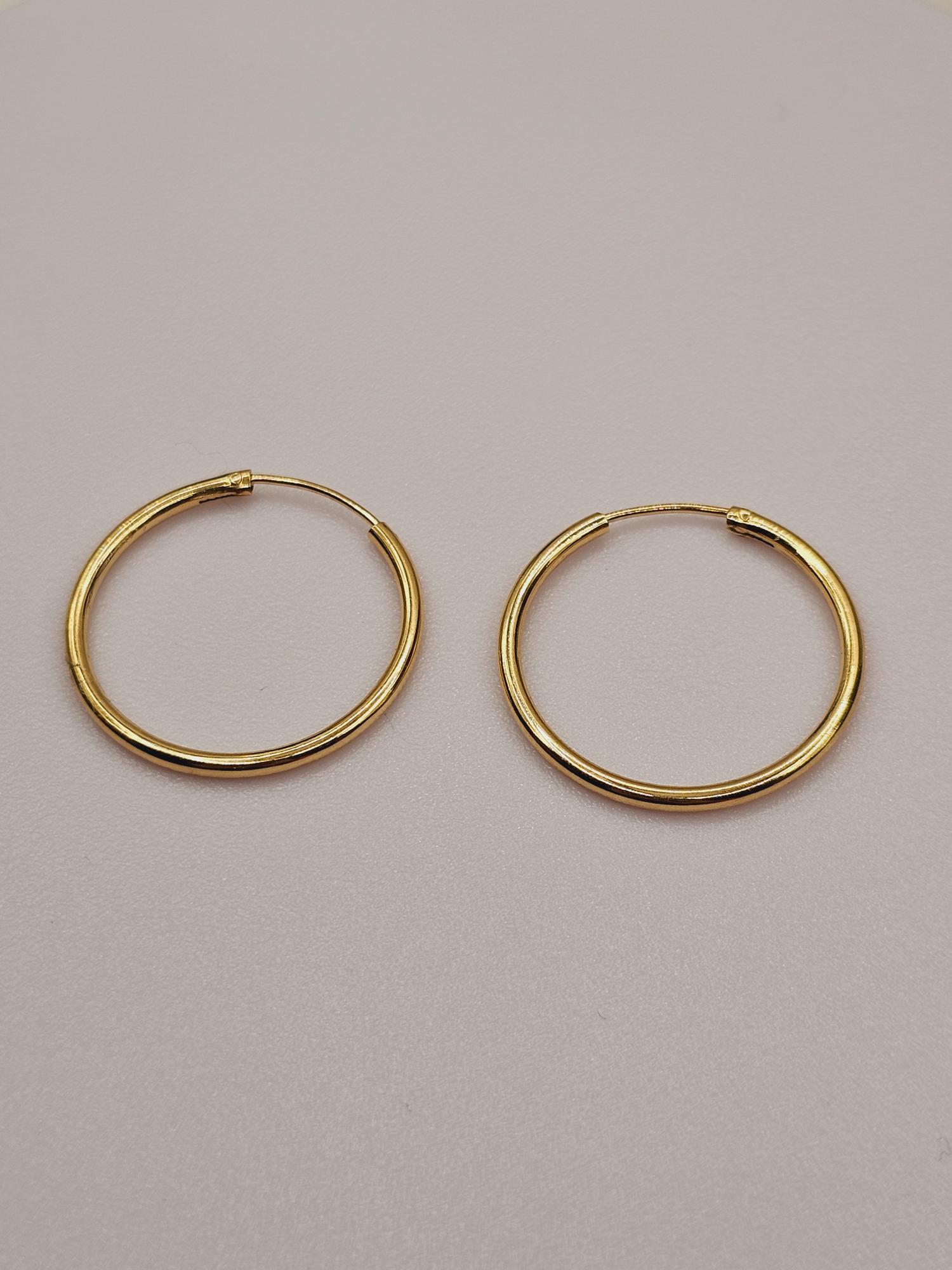 Aros argolla tubo 25 mm 2.2 grs Oro 18k 1