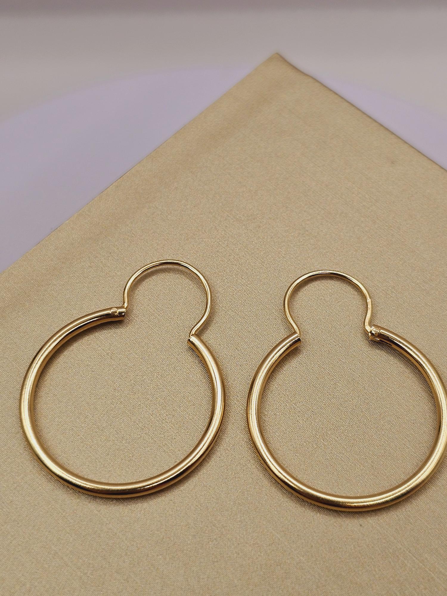 Aros argolla tubo con gancho 31 mm 2.4 grs Oro 18k 5