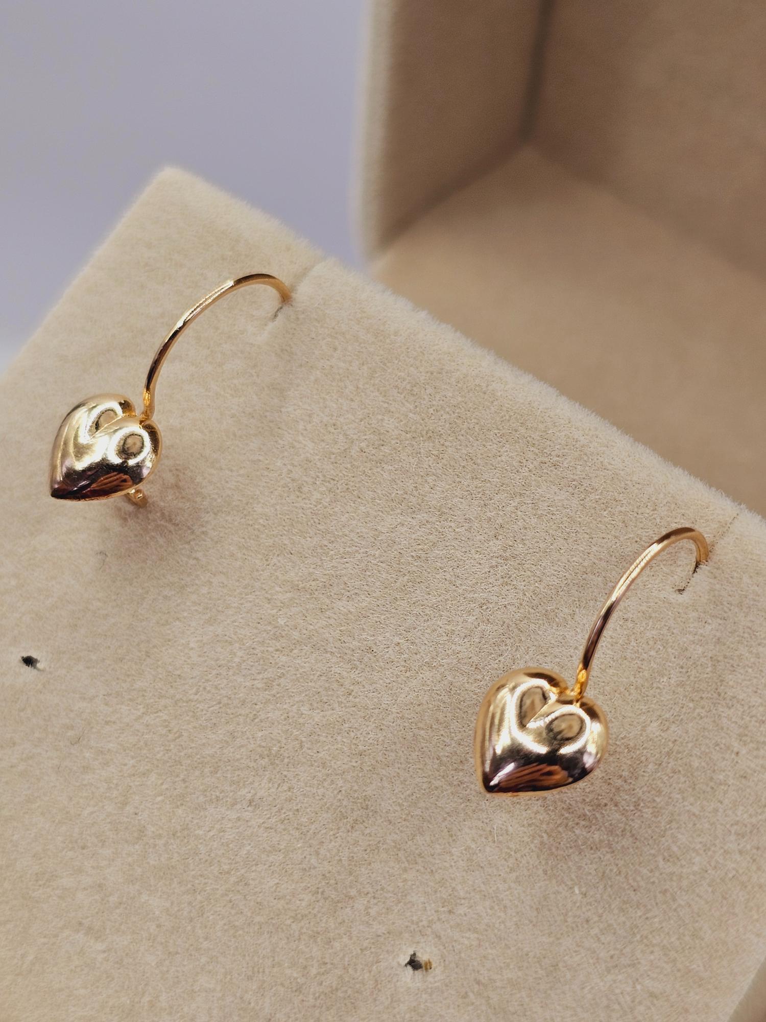Aros corazón con gancho 2 cm 1 gr Oro 18k 6