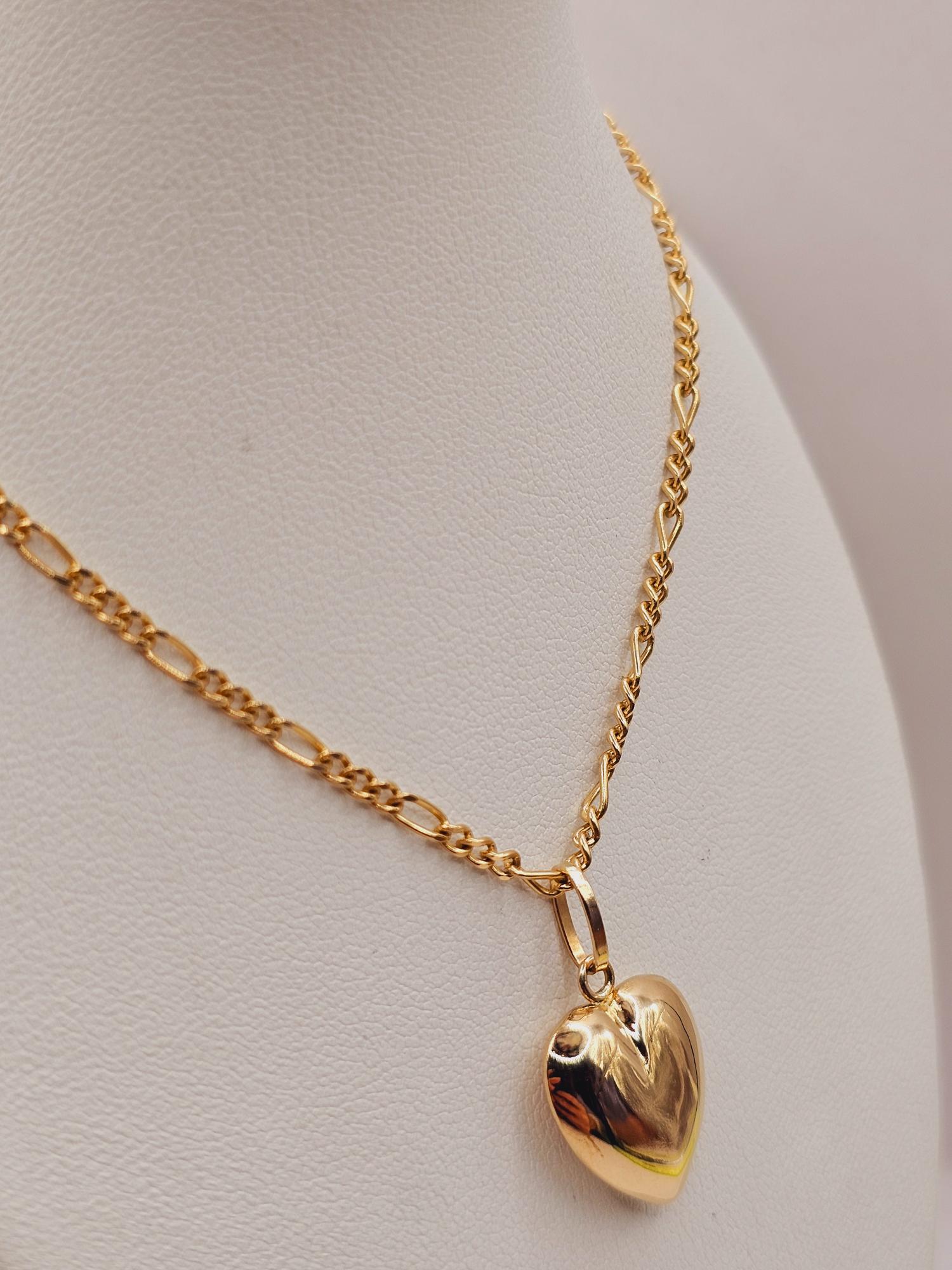 Cadena cartier 50 cm y corazón inflado 2.5 cm 6.4 grs Oro 18k  3