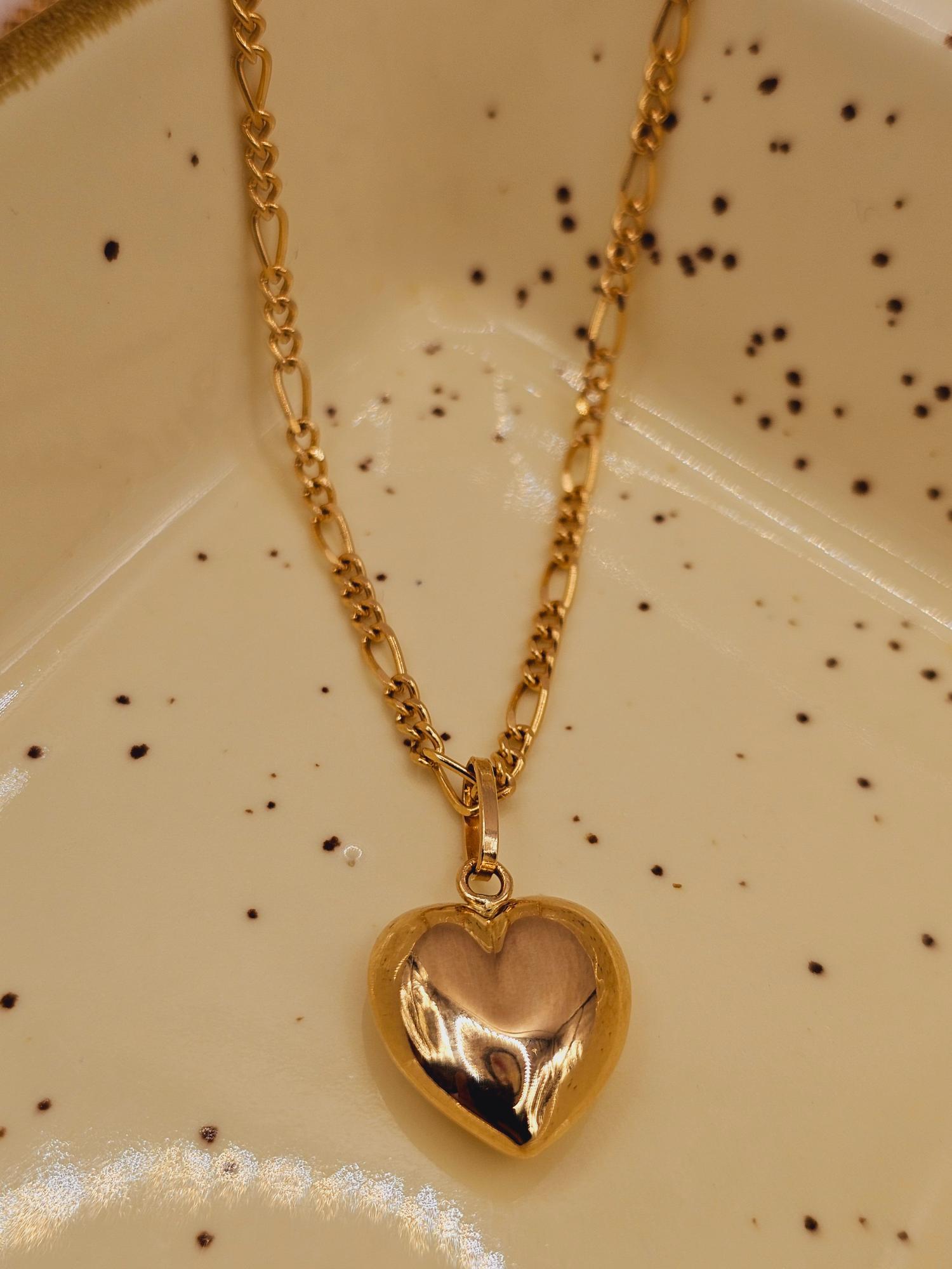 Cadena cartier 50 cm y corazón inflado 2.5 cm 6.4 grs Oro 18k  4