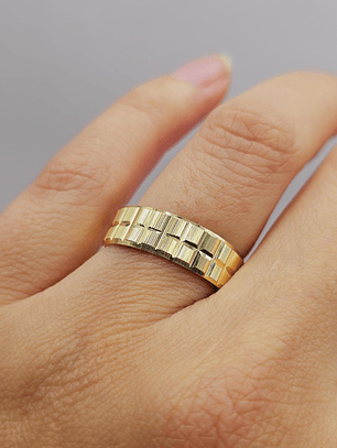 Argolla de matrimonio cruces satinadas 6 mm 4 grs Oro 18k