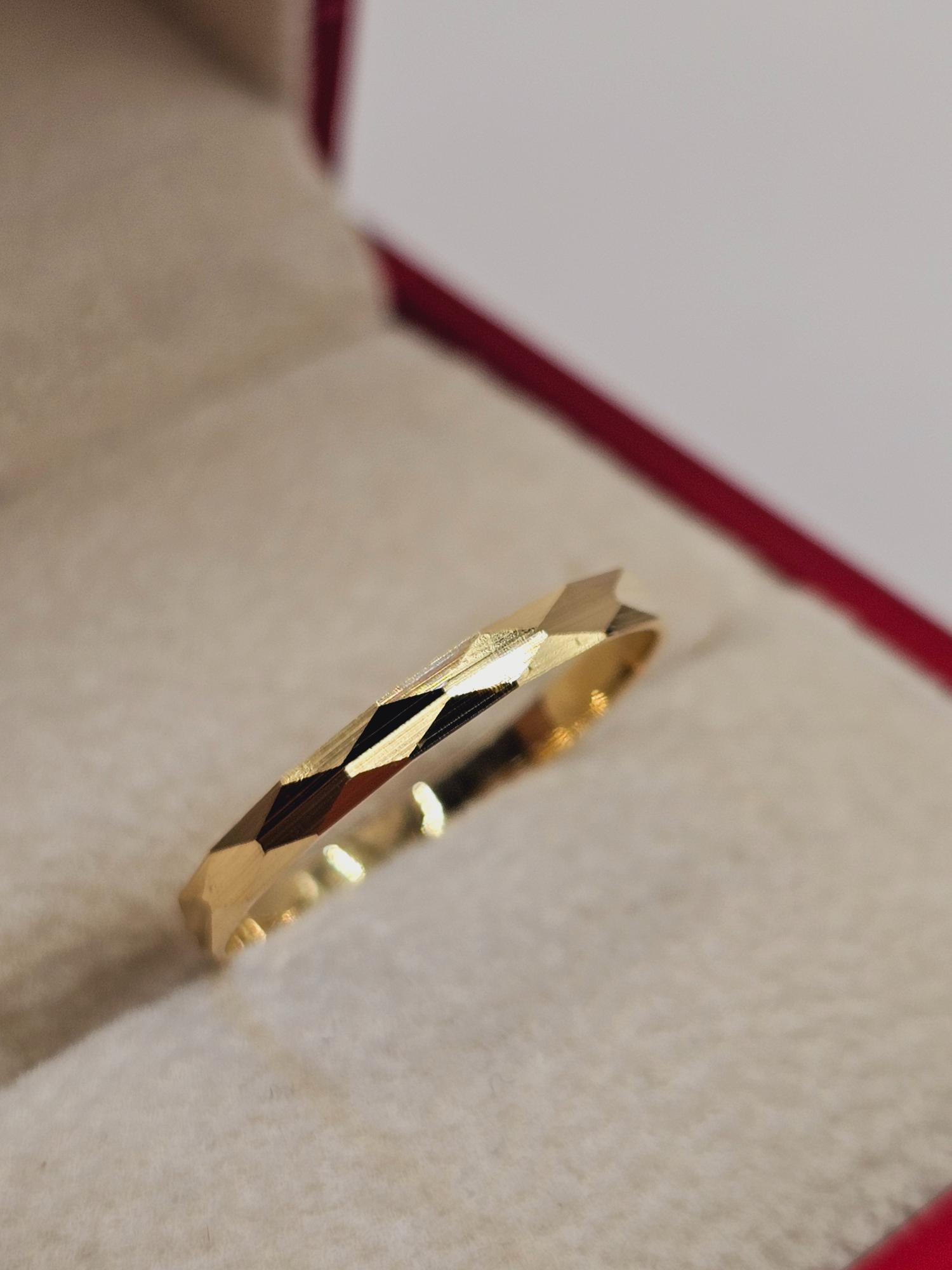 Ilusión tallada rombo 2 mm 1 gr Oro 18k 4