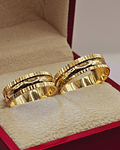 Argollas de matrimonio borde satín 6 mm 10 grs Oro 18k