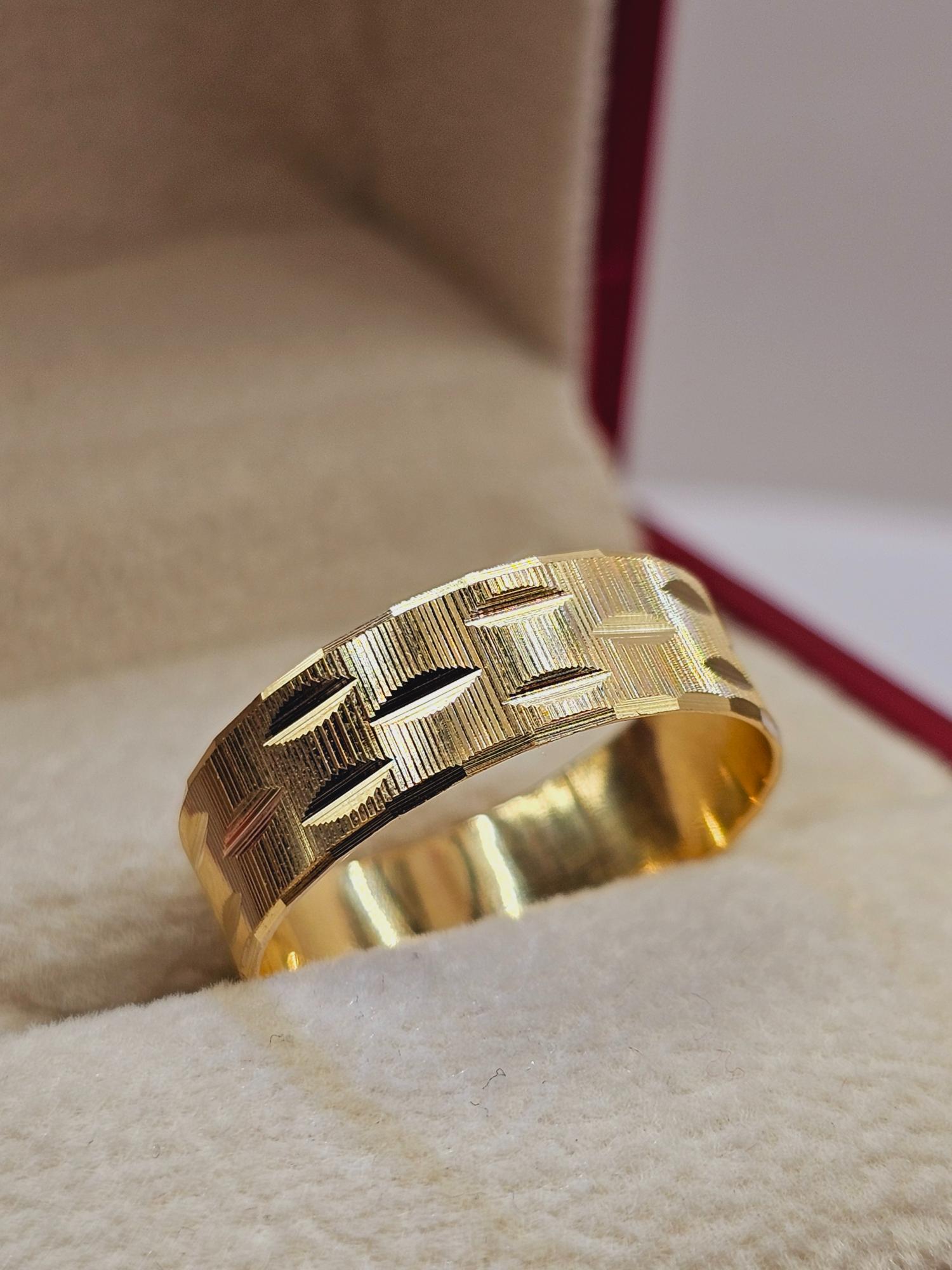 Argolla matrimonio satinada hojas olivo 7 mm 4 grs Oro 18k 2