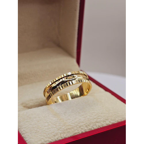 Argolla de matrimonio borde satín 6 mm 5 grs Oro 18k