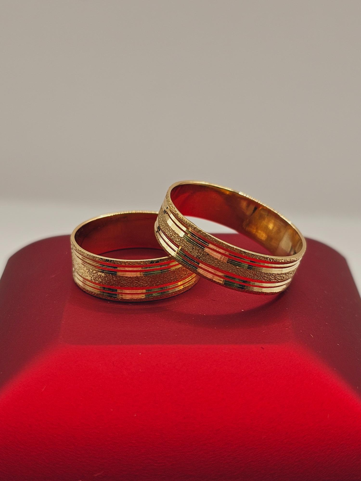 Argollas de matrimonio satinadas brillo 6 mm 6 grs Oro 18k 4