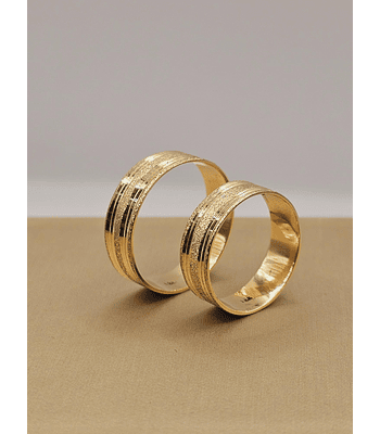 Argollas de matrimonio satinadas brillo 6 mm 6 grs Oro 18k