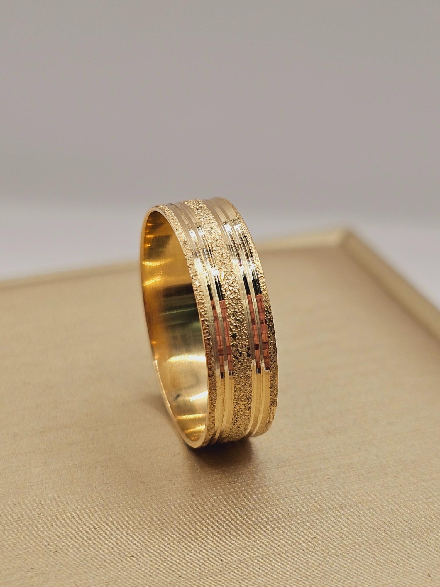 Argolla de matrimonio satinada brillo 6 mm 3 grs Oro 18k 2