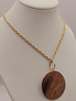 Cadena tourbillon 60 cm y disco 3 cm 11 grs Oro 18k