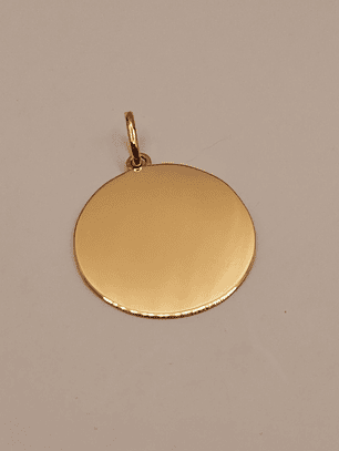 Colgante disco 25 mm 3.2 grs Oro 18k