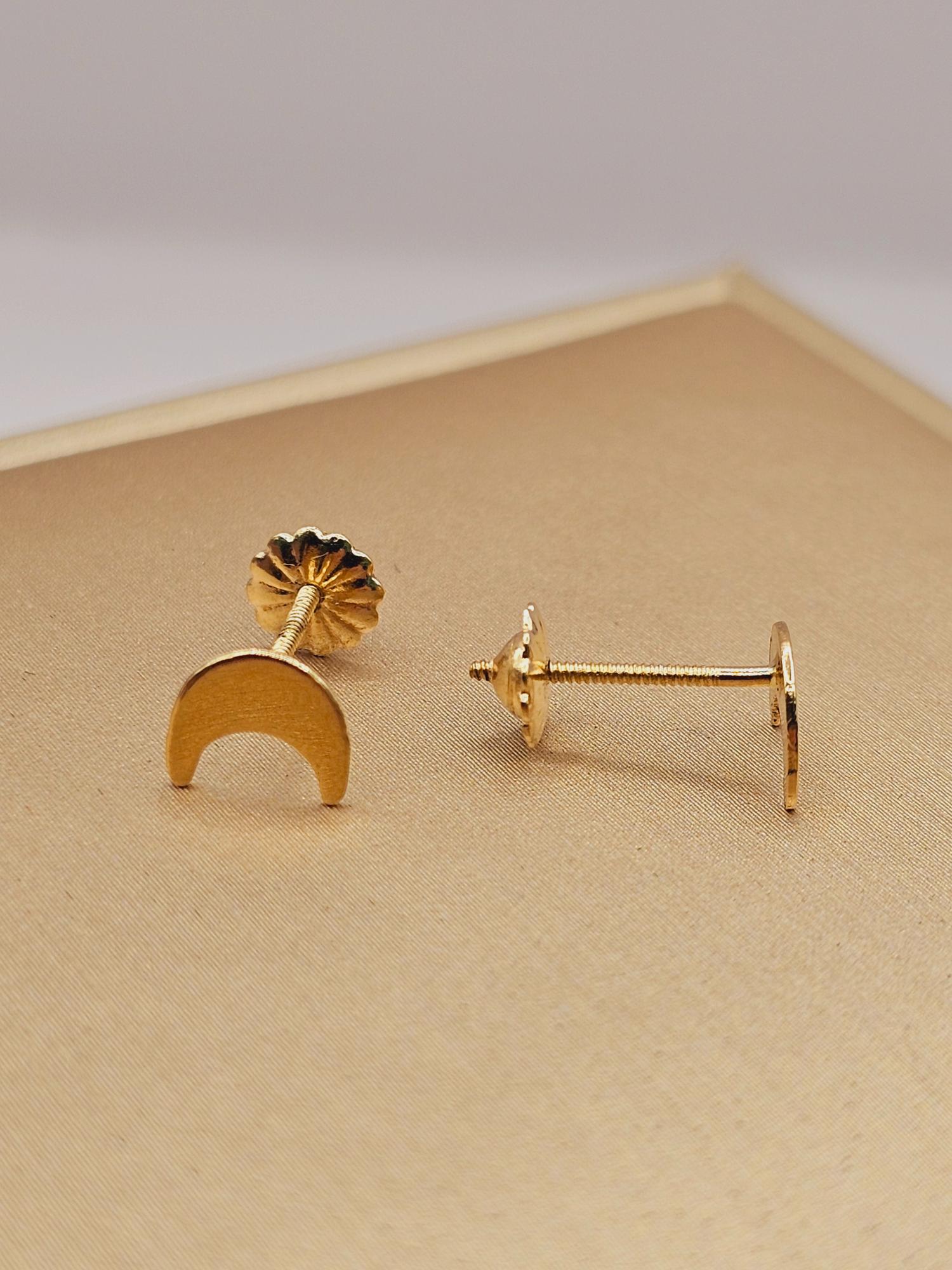 Aros luna oro 18k 6 mm 1 gr Oro 18k 1