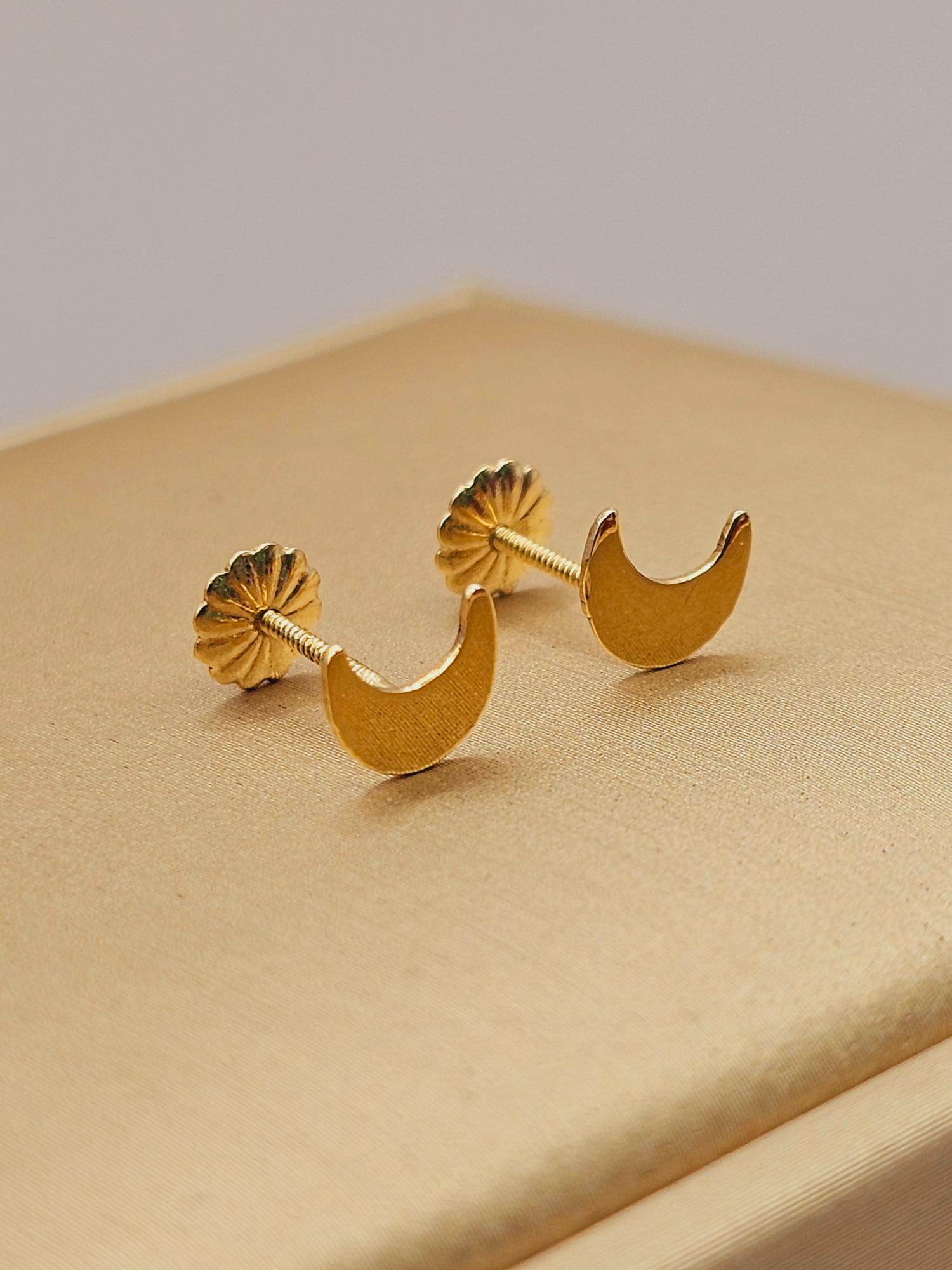 Aros luna oro 18k 6 mm 1 gr Oro 18k 2
