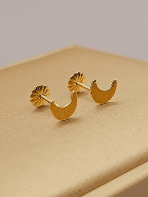 Aros luna oro 18k 6 mm 1 gr Oro 18k