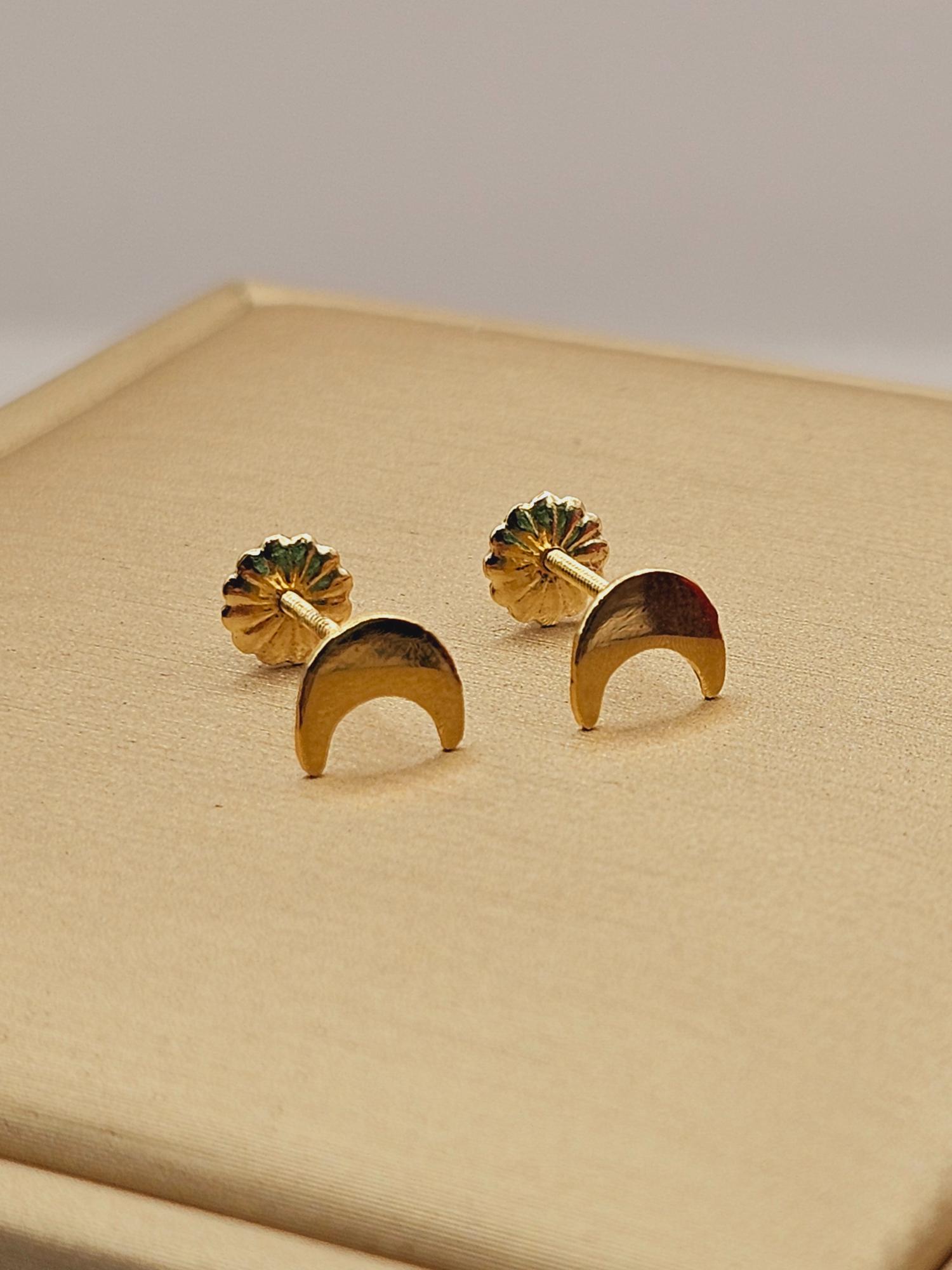 Aros luna oro 18k 6 mm 1 gr Oro 18k 3