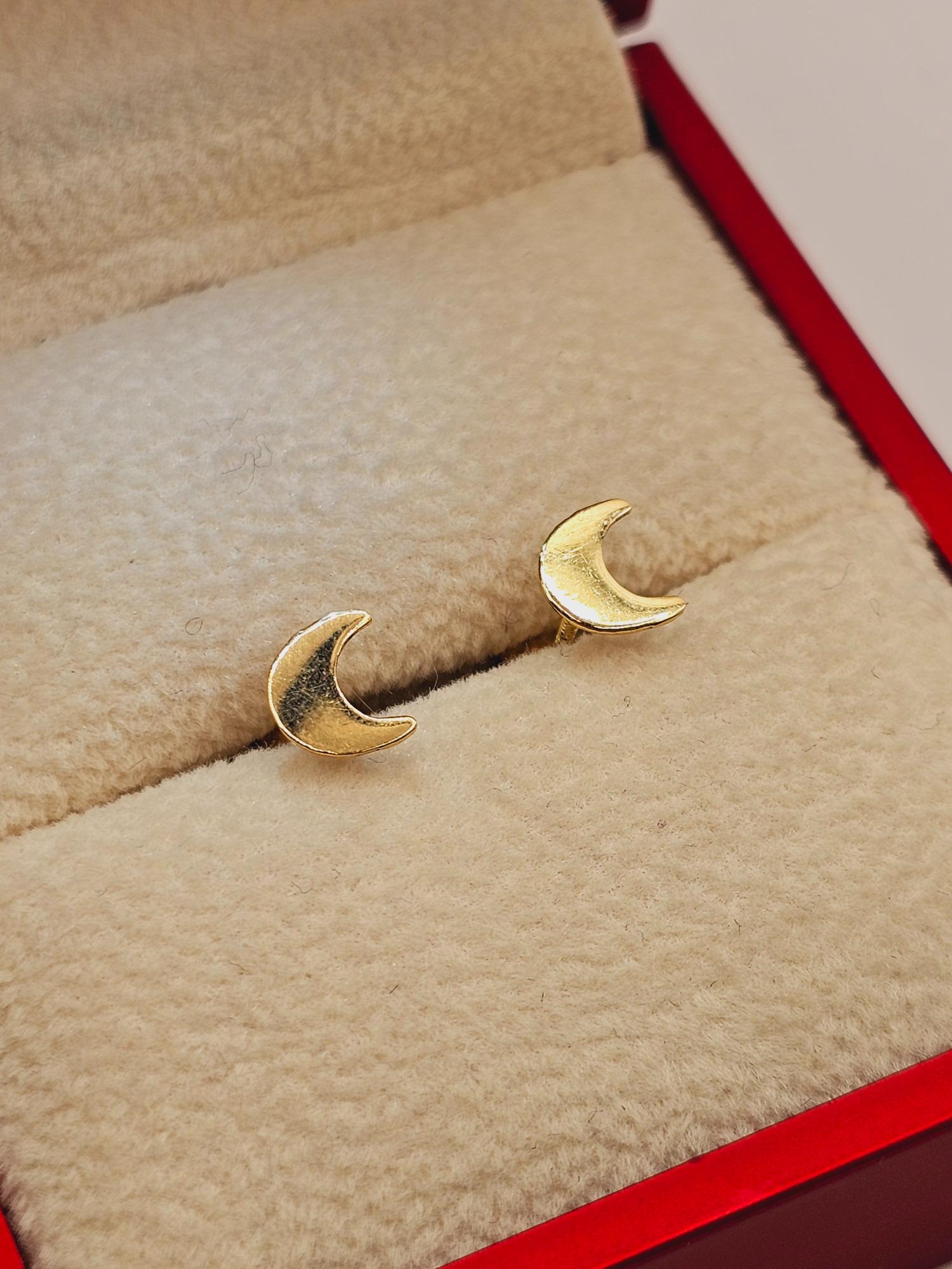 Aros luna oro 18k 6 mm 1 gr Oro 18k 4