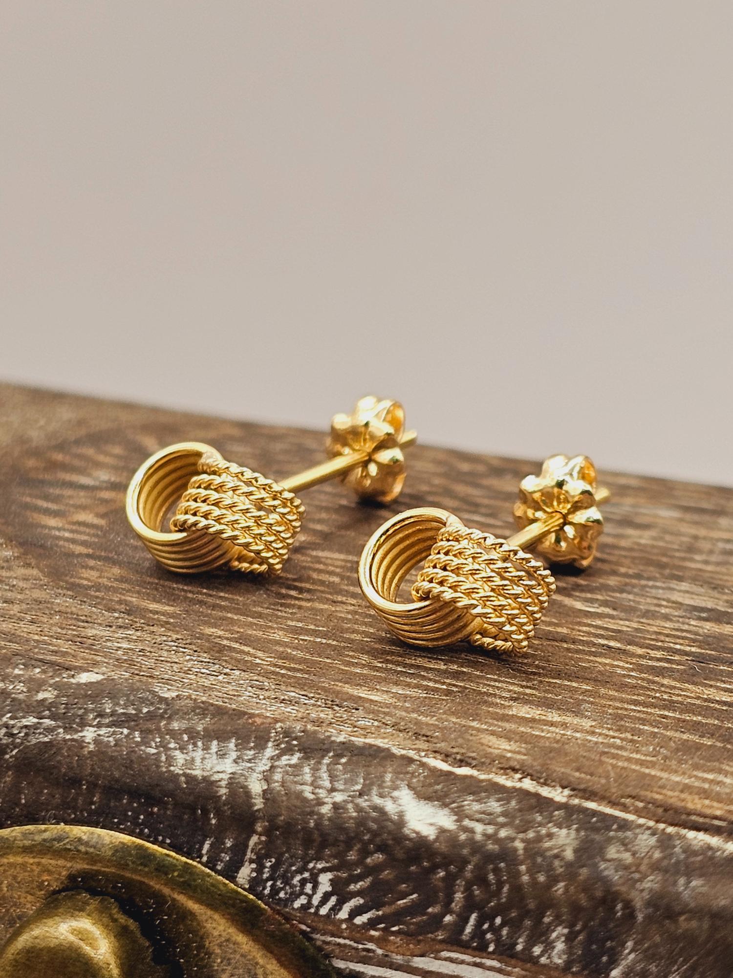 Aros nudo trenza 1 cm 2.3 grs Oro 18k 5