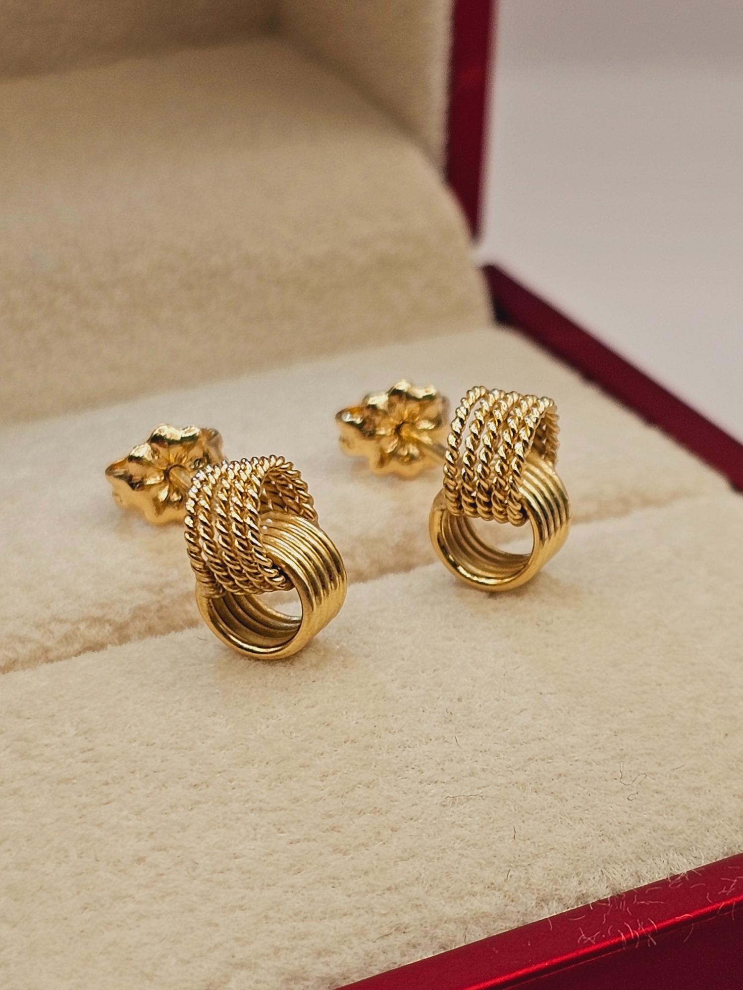 Aros nudo trenza 1 cm 2.3 grs Oro 18k 6