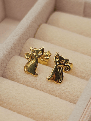 Aros gatito 11 mm 1.5 grs Oro 18k