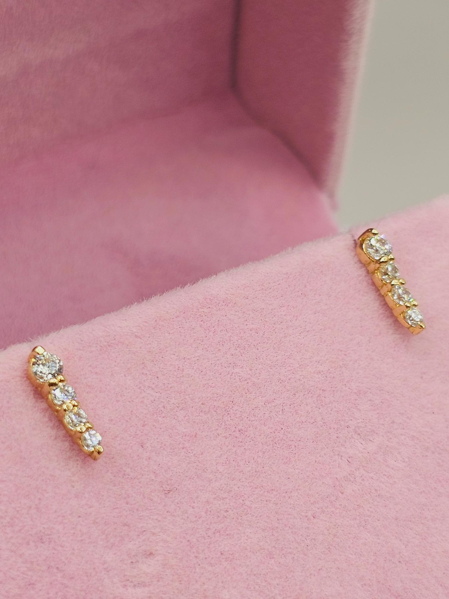 Aros princesa circones 1 cm 1 gr Oro 18k 2