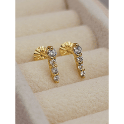 Aros princesa circones 1 cm 1 gr Oro 18k