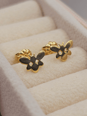 Aros mariposa 1 cm 1.3 grs Oro 18k 