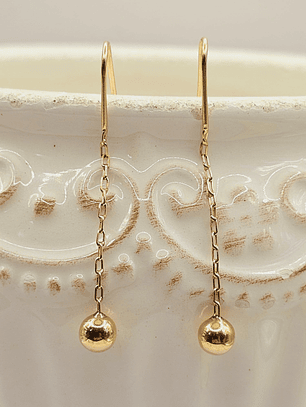 Aros cadena bolita 43 mm 1.4 grs Oro 18k