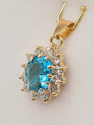 Colgante lady agua marina 2.2 cm 2.5 grs Oro 18k