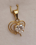 Colgante corazón circón 2.2 cm 1.5 grs Oro 18k