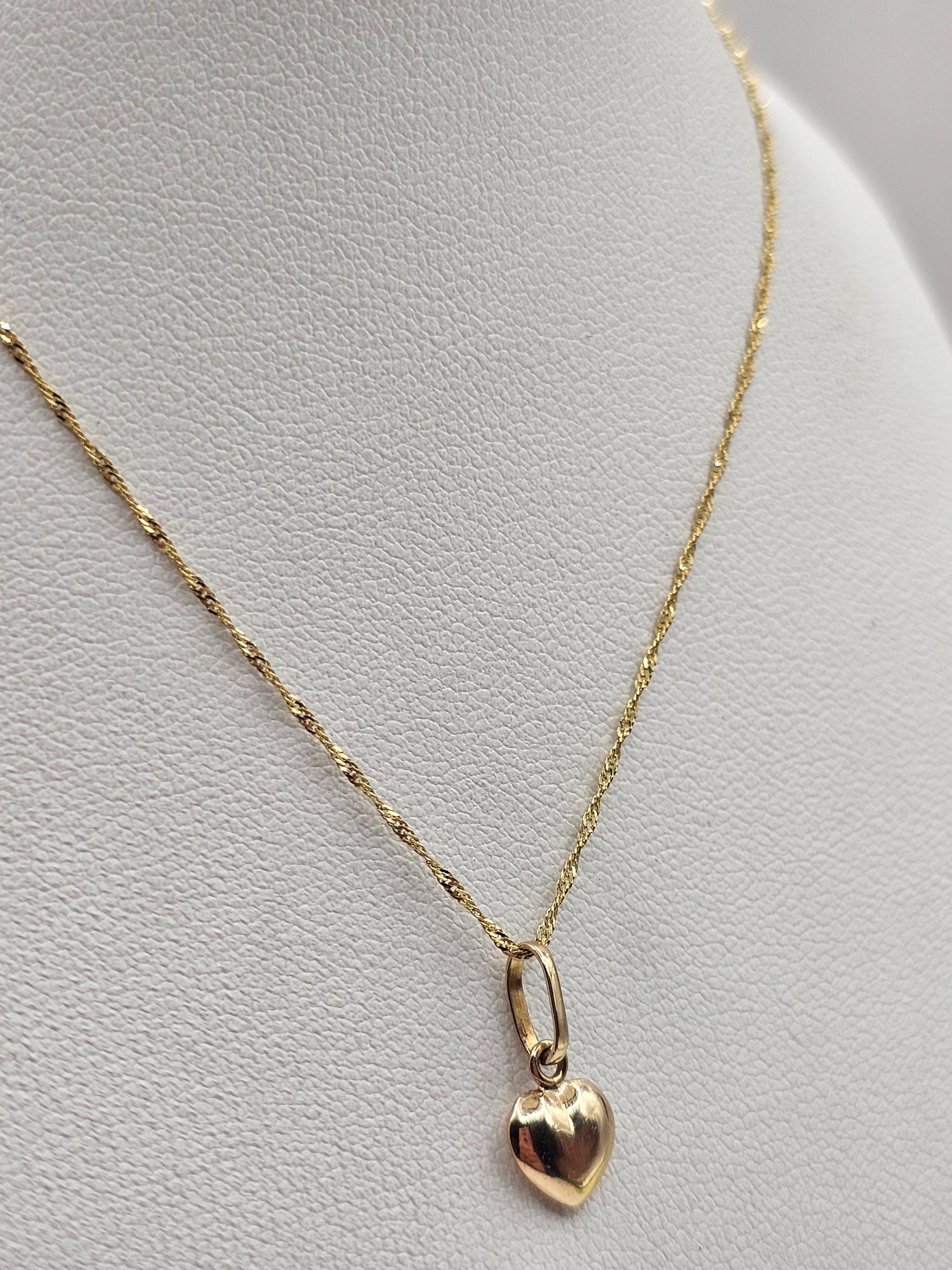 Cadena singapur 50 cm y colgante corazón 1.4 cm 1.5 grs Oro 18k 4