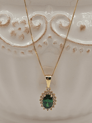 Cadena veneciana 45 cm y colgante lady esmeralda 1.7 cm 2.5 grs Oro 18k 
