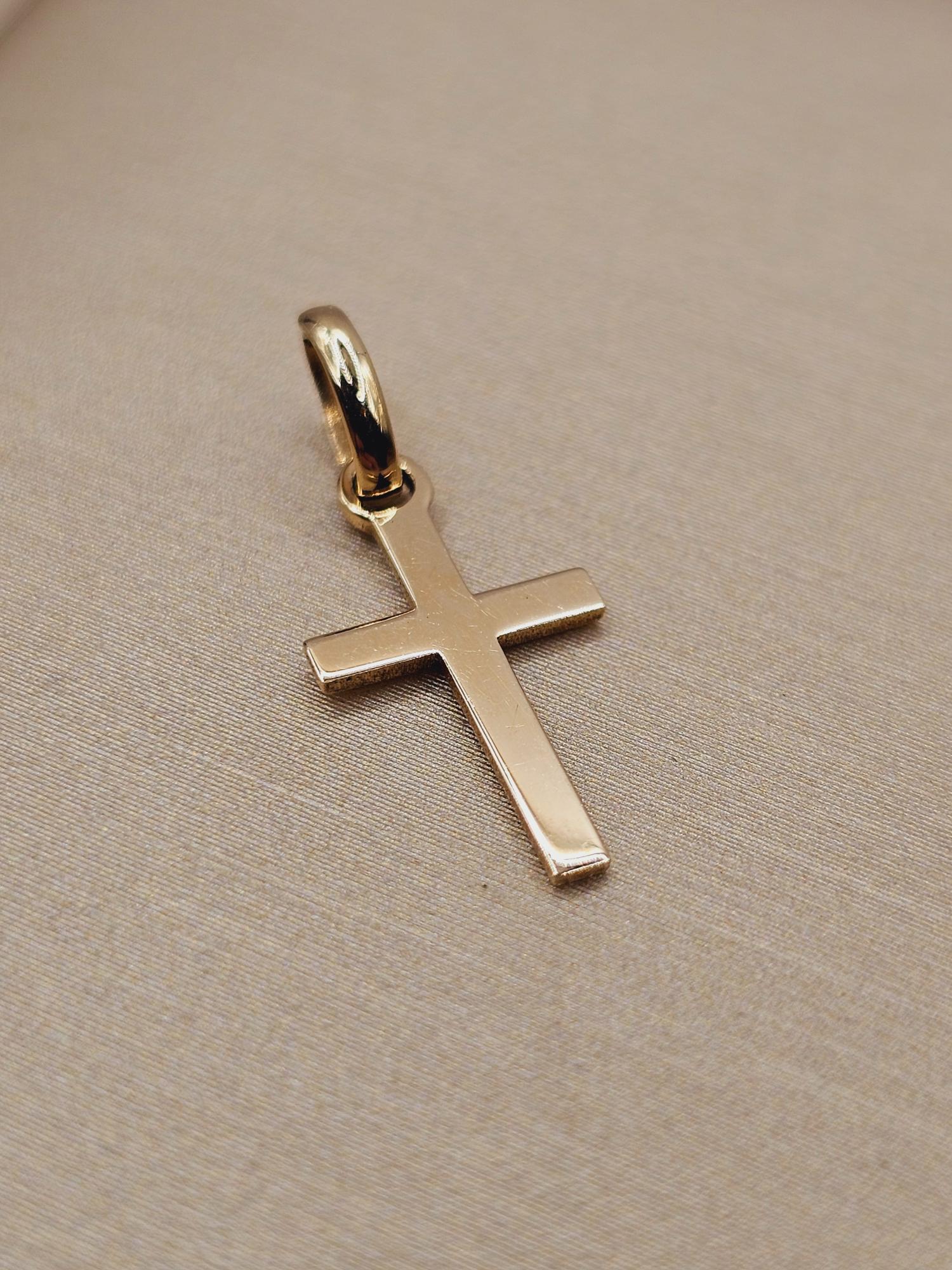 Colgante cruz palito 2 cm 0.7 grs Oro 18k 1