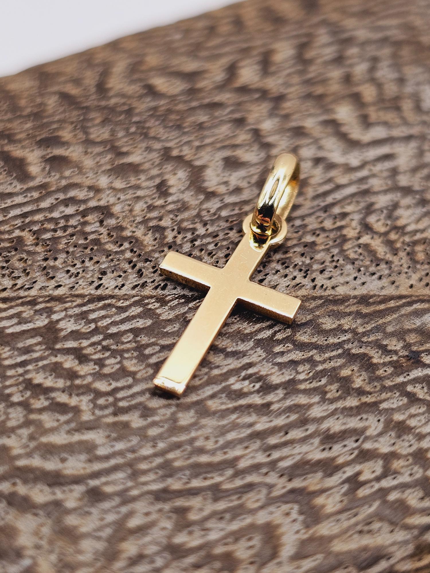 Colgante cruz palito 2 cm 0.7 grs Oro 18k 2