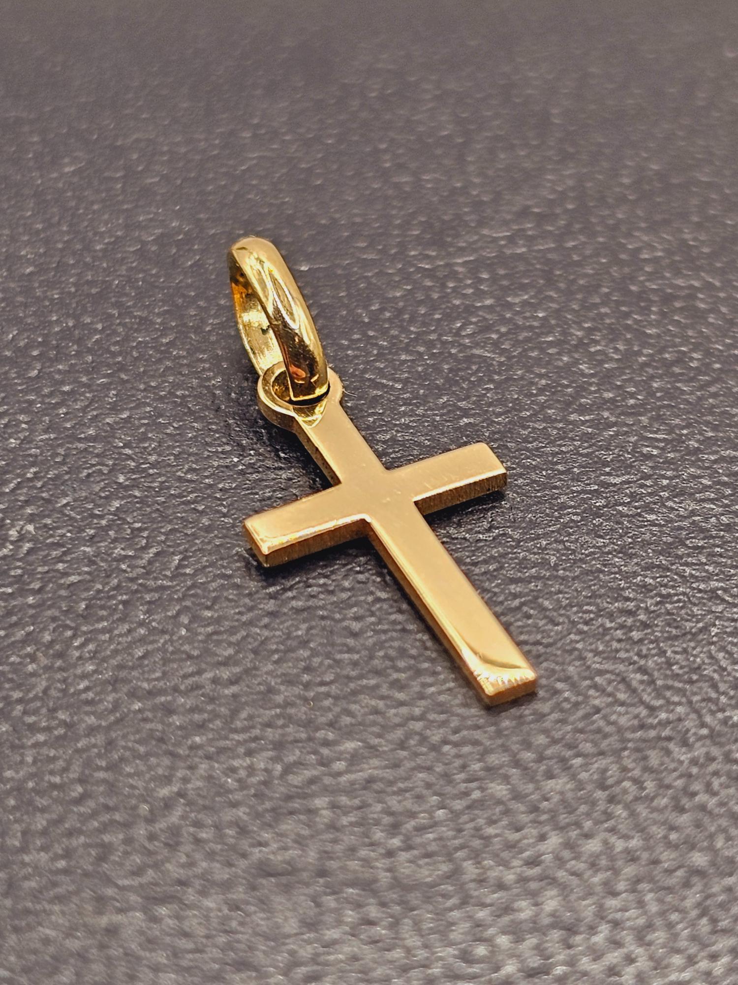 Colgante cruz palito 2 cm 0.7 grs Oro 18k 4