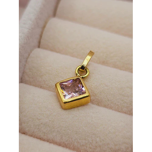 Colgante rombo rosa de Francia 1.7 cm 1.1 grs Oro 18k