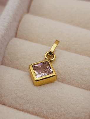 Colgante rombo rosa de Francia 1.7 cm 1.1 grs Oro 18k