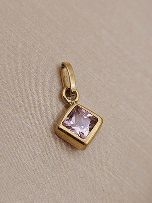 Colgante rombo rosa de Francia 1.7 cm 1.1 grs Oro 18k