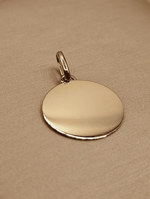 Colgante disco liso 1.6 cm 1.3 grs Oro 18k