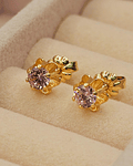 Aros chaton italiano rosa de Francia 7 mm 1.2 grs Oro 18k