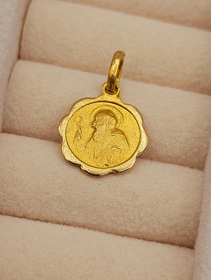 Colgante medalla San Benito 1.3 cm 1.3 grs Oro 18k
