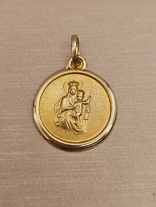 Colgante medalla virgen de Carmen 1.7 cm 2.2 grs Oro 18k
