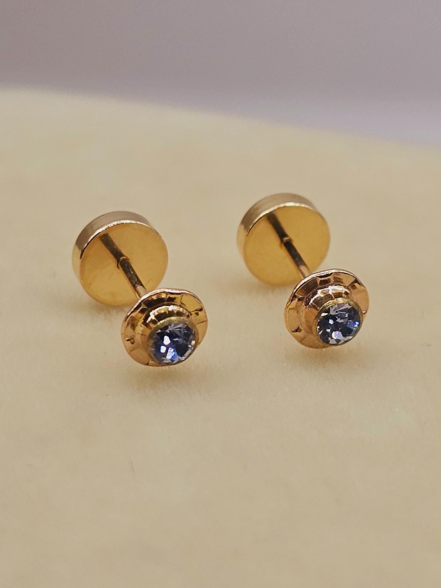 Aros abridores aguamarina 4 mm Oro 14k 2