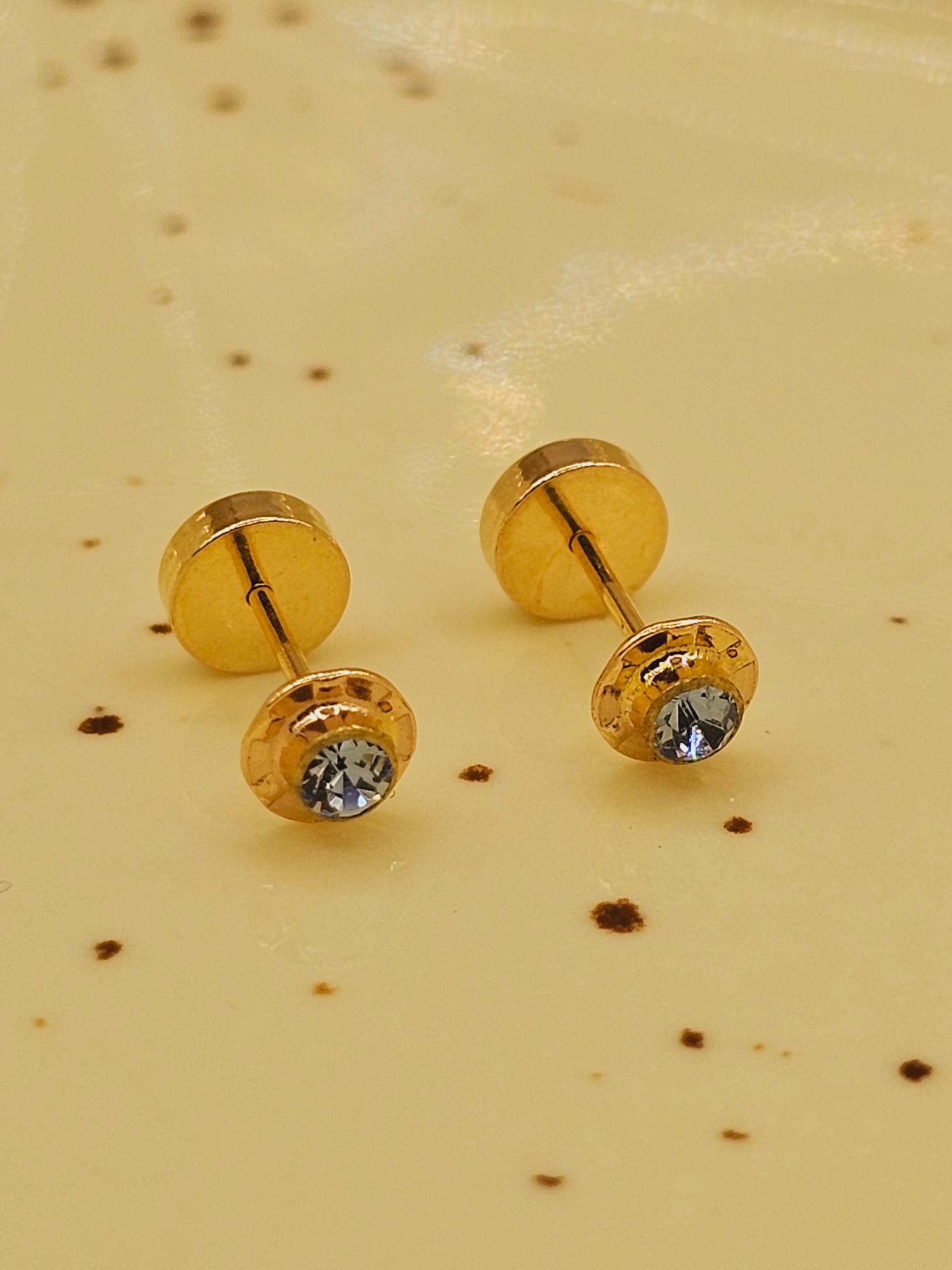 Aros abridores aguamarina 4 mm Oro 14k 8