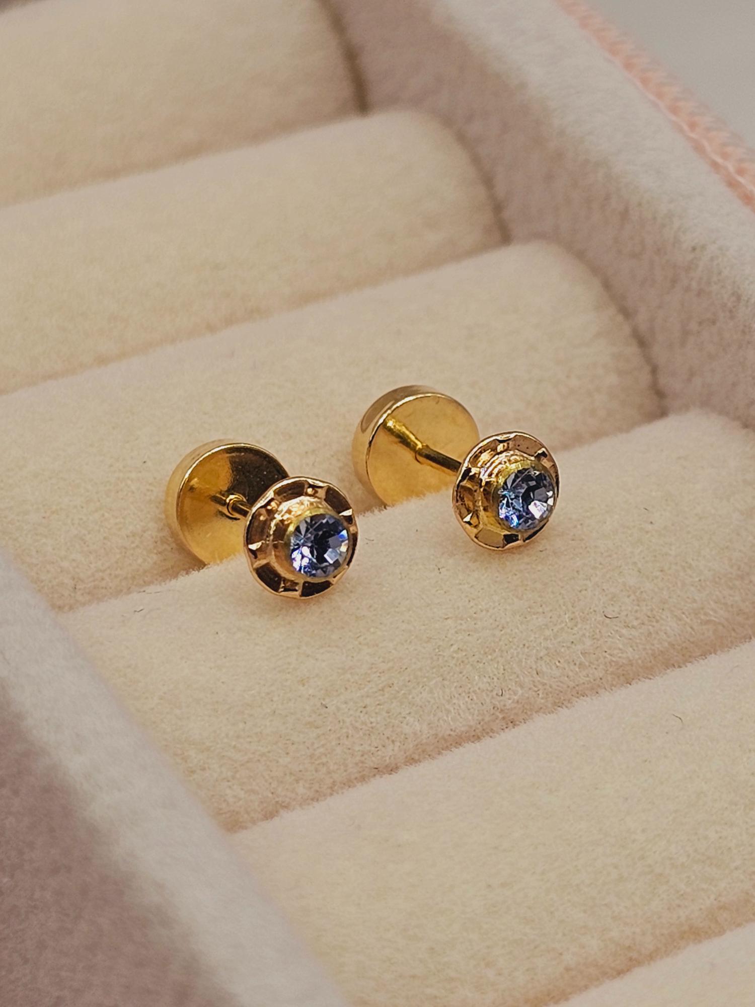Aros abridores aguamarina 4 mm Oro 14k 1