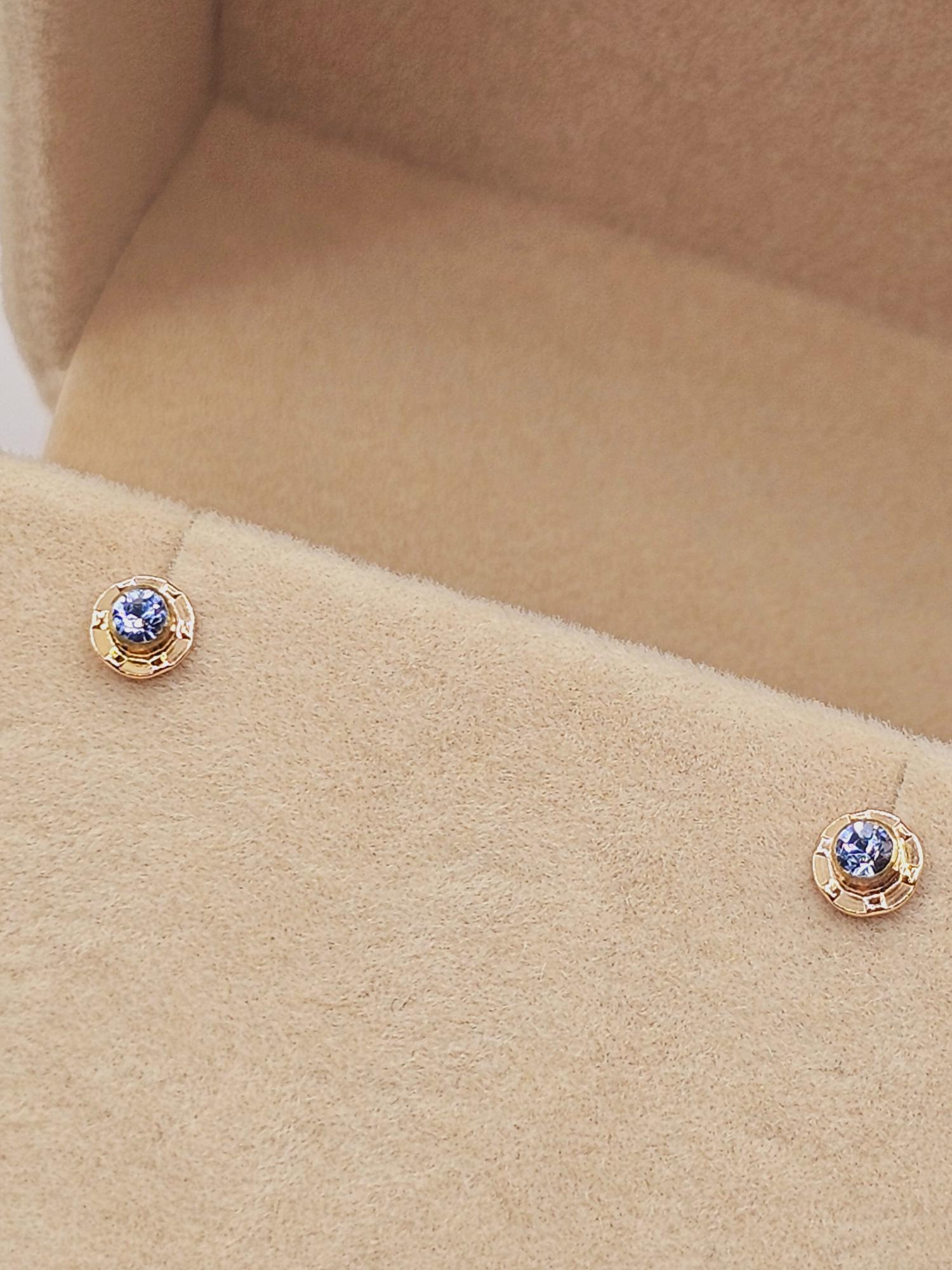 Aros abridores aguamarina 4 mm Oro 14k 3