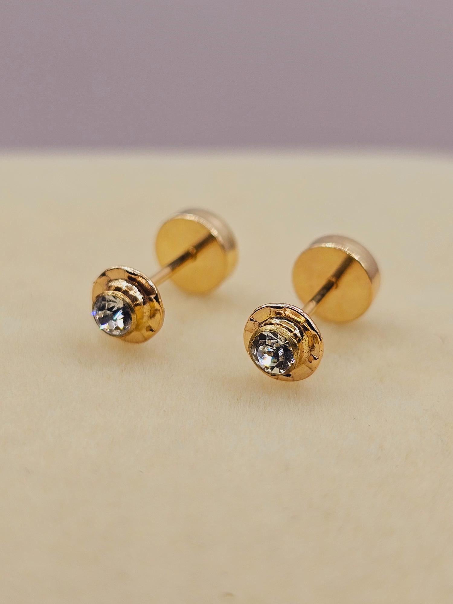 Aros abridores circón 5 mm Oro 14k 2