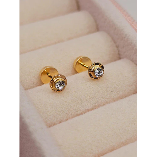 Aros abridores circón 5 mm Oro 14k