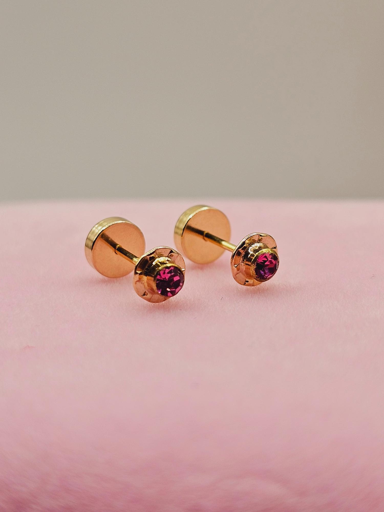 Aros abridores rosa de Francia 4 mm Oro 14k 2